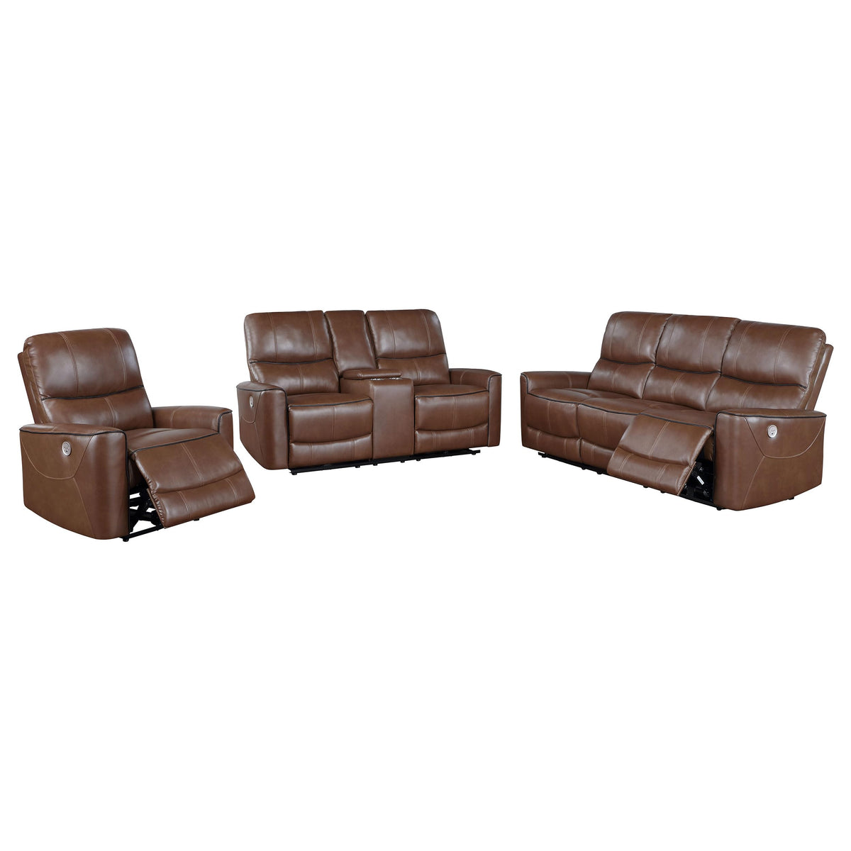 Coaster Home Furnishings Greenfield Sofa Set, Saddle Brown