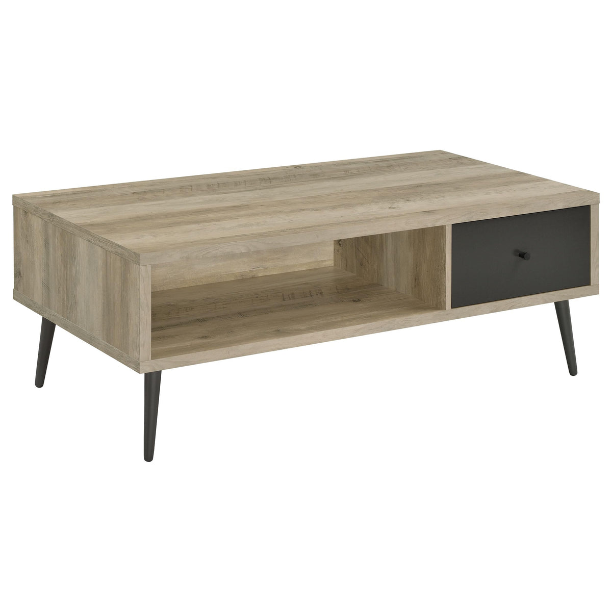 Coaster Home Furnishings Welsh1-Drawer Rectangular Engineered Wood Coffee Table With Storage Shelf Antique Pine And Grey