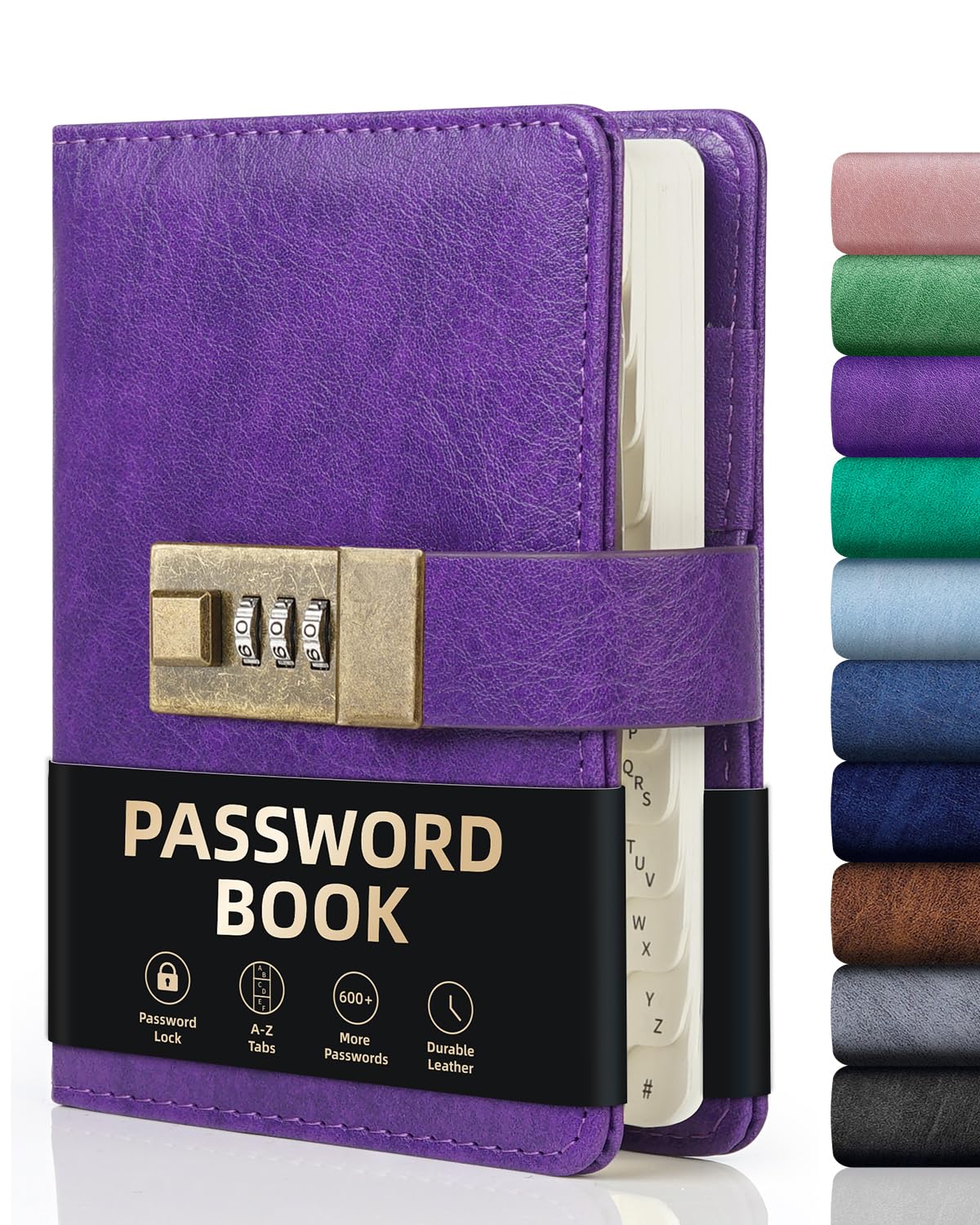 Wemate Password Book With Lock With Alphabetical Tabs 600+ Password Space,Password Organizer Logbook With Lock, Password Keeper