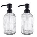 Leetcp Rose Gold Glass Soap Dispenser with Rust Proof Metal Pump,16oz Vintage Soap Dispenser,Clear Glass Dish Soap Dispenser for