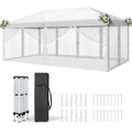 VINGLI 10x20 Pop Up Canopy with Sidewalls Carry Bag Easy Up Canopy Tent with Nettings, Screened in Gazebo for Camping Screened C