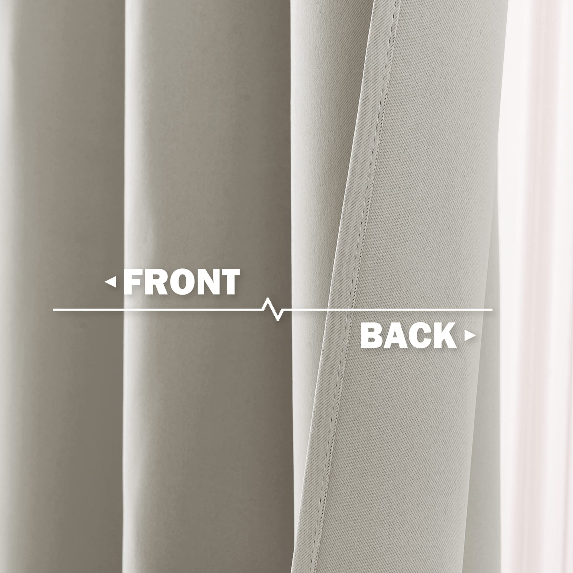 Nicetown Kitchen Window Valances For Half Window, Farmhouse Grommet Window Tiers For Living Room, Room Darkening Country Small Curtains For Bathroom (Natural, 1 Pair, 42' Wide X 24' Long)