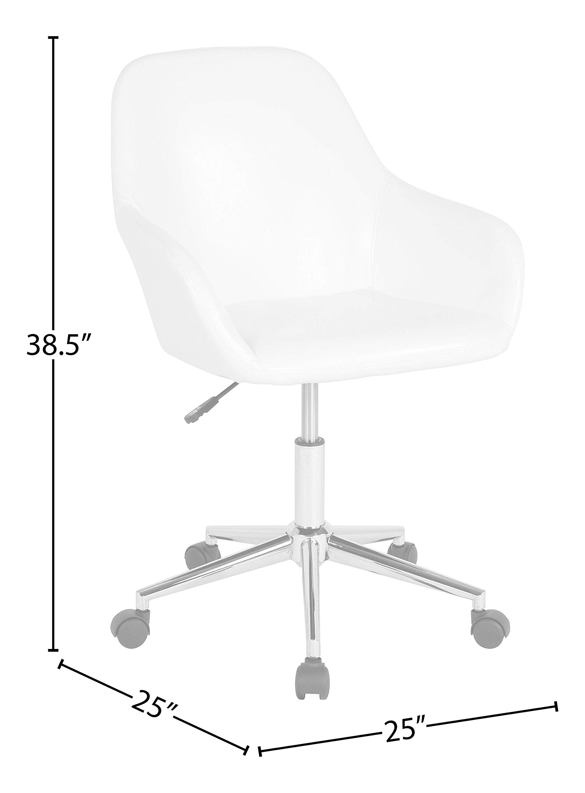 Flash Furniture Cortana Home And Office Mid-Back Chair In White Leathersoft