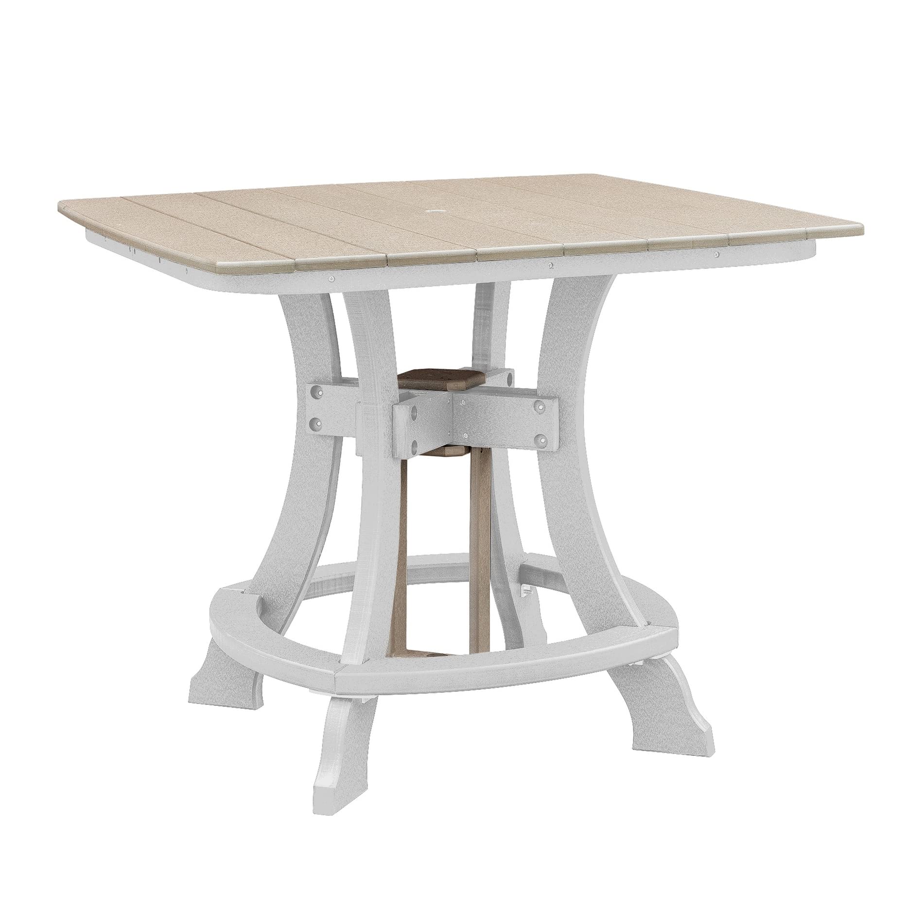 American Furniture Classics Counter Height Dining Table, Weatherwood on White