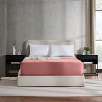 Nestl Extra Deep Pocket King Size Sheet, Pink Clay Microfiber, Soft Fits Up To 24 Inch Mattress