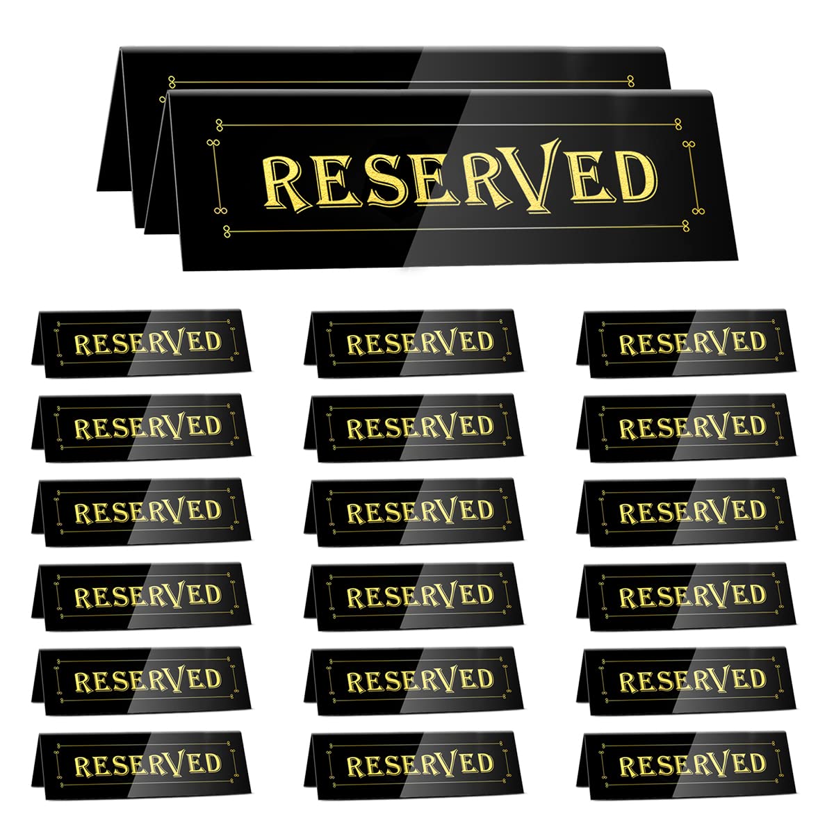 WATHFKCU 20PCS Reserved Table Signs Acrylic Reserved Table Tent Signs,Reservation Seat Signs for Wedding Restaurant Office Meeti