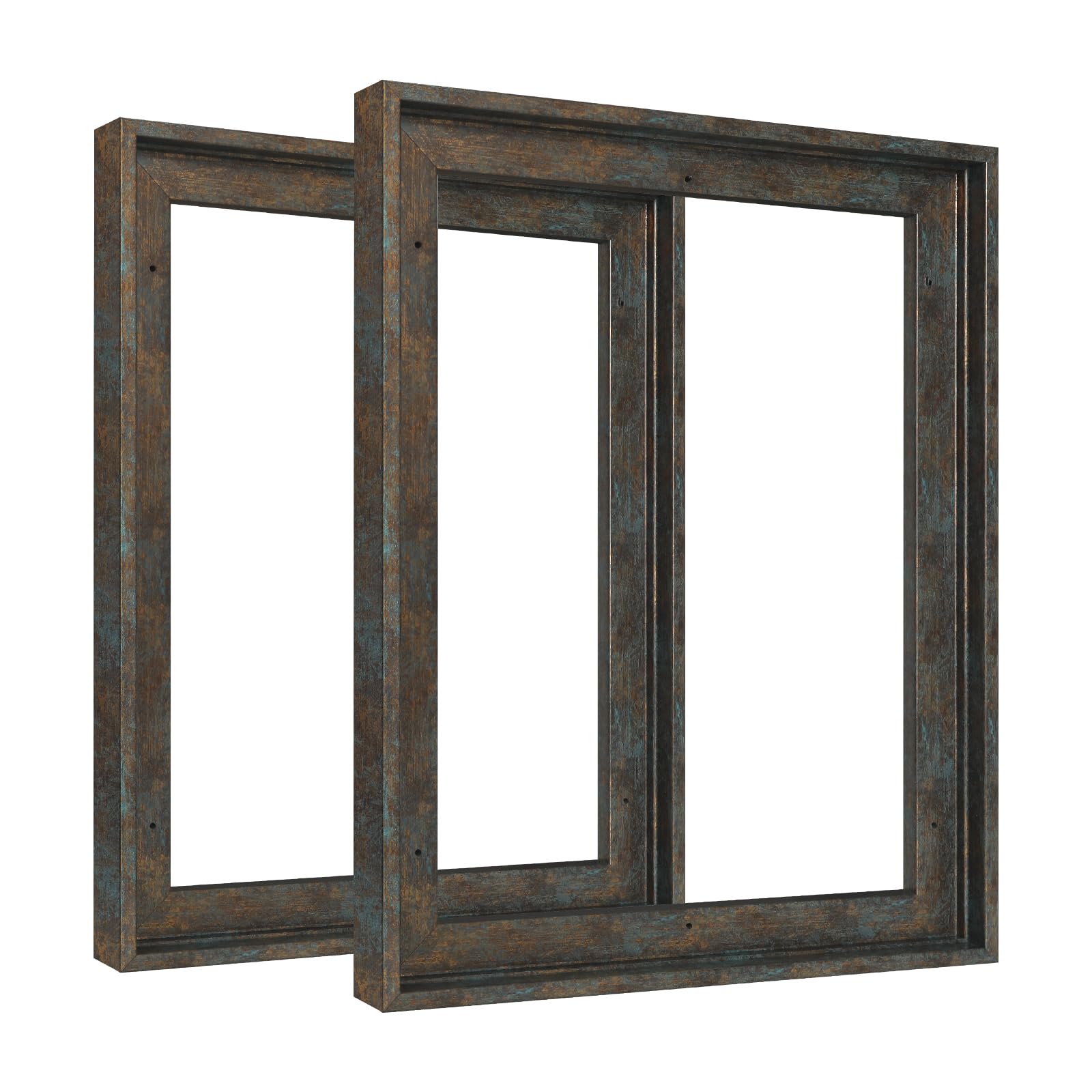 FOLKOR Floating Frame for 8x10 Stretched Canvas Paintings, 2 Pack Rustic Canvas Frames with 0.9'' Deep Floater Frame for Canvas 