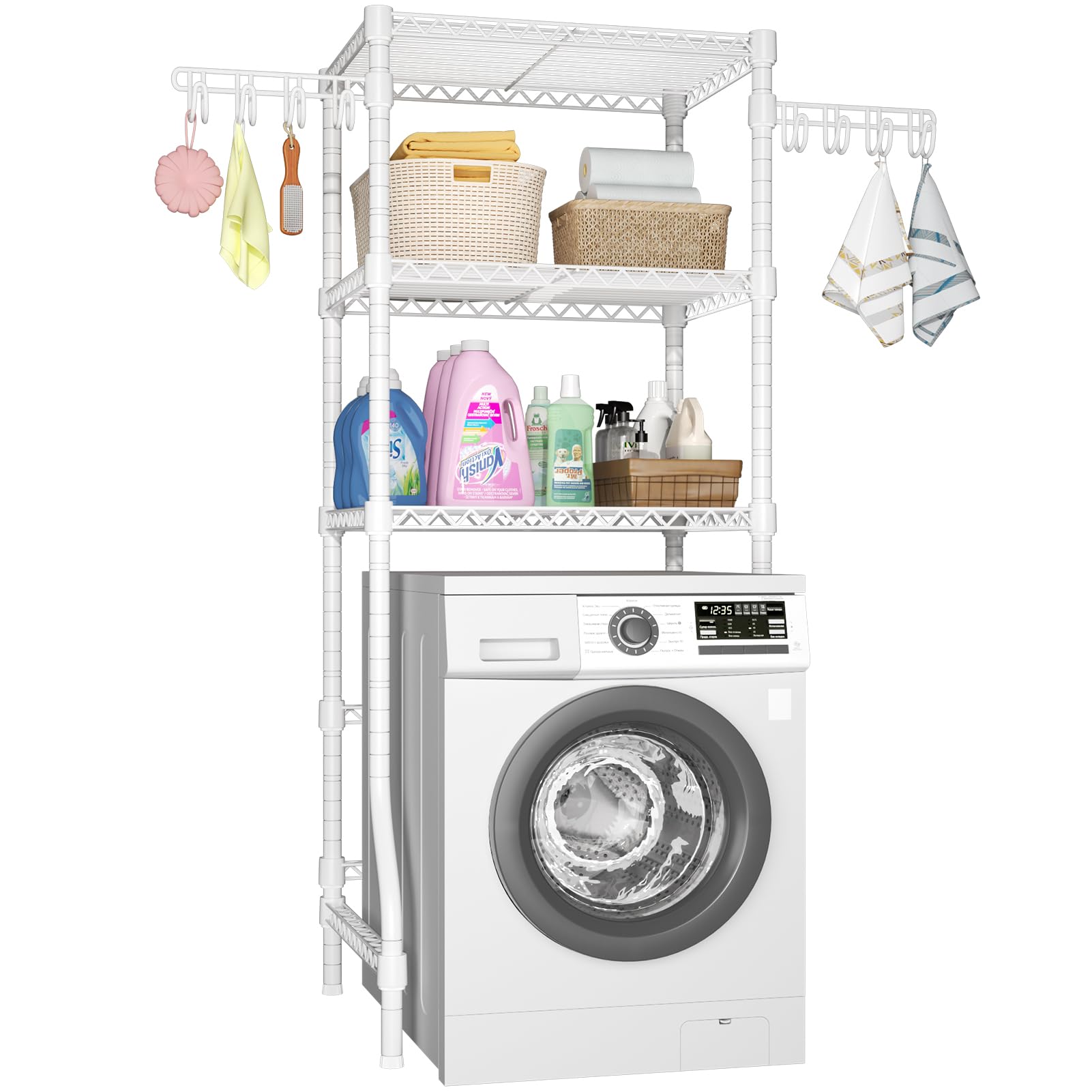 Ulif U8 Mini Laundry Room Storage Organizer, Over The Washer and Dryer Storage Shelves for Laundry Organization, 29.5   W x 17.3