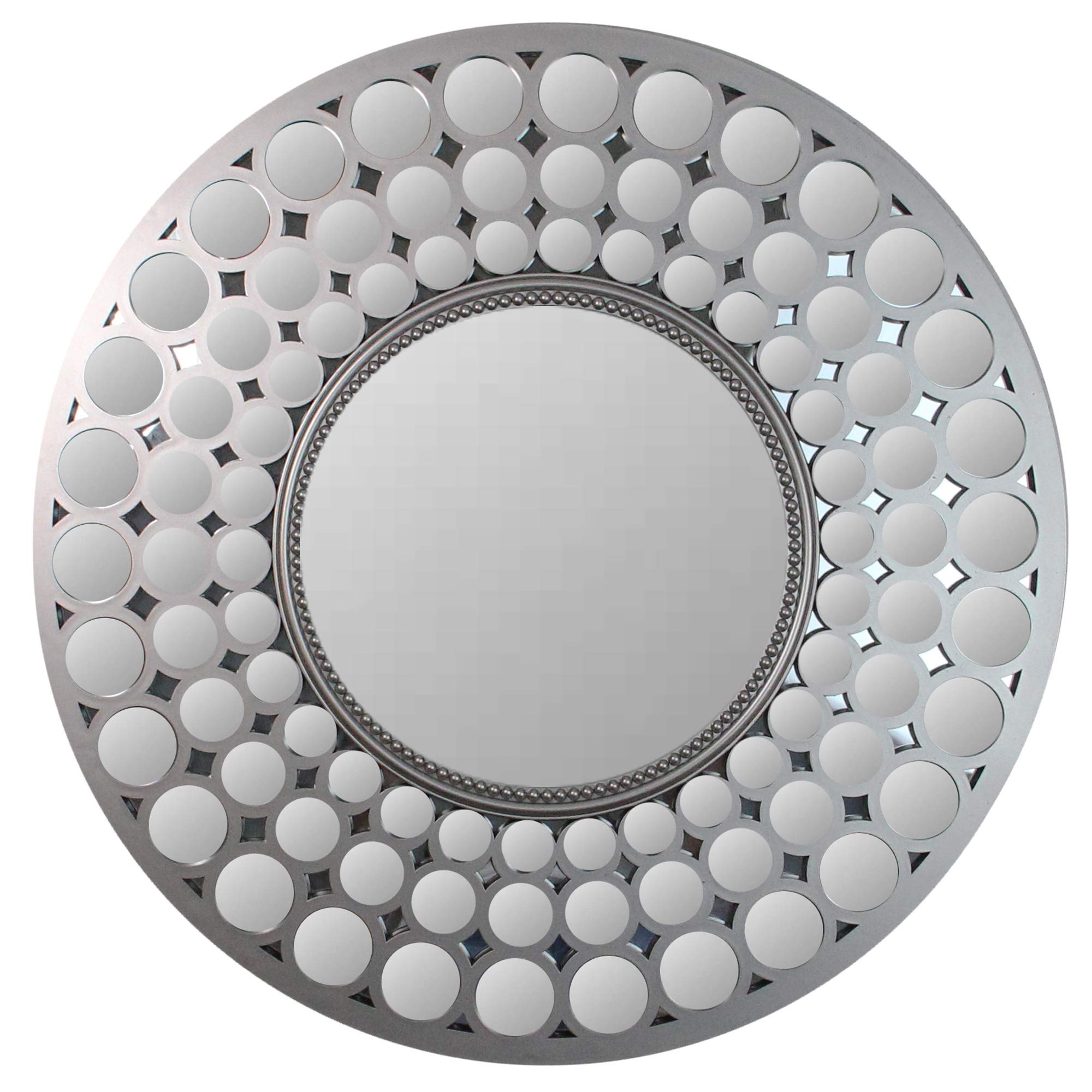 Northlight 24.75 Silver Cascading Orbs Round Wall Mirror