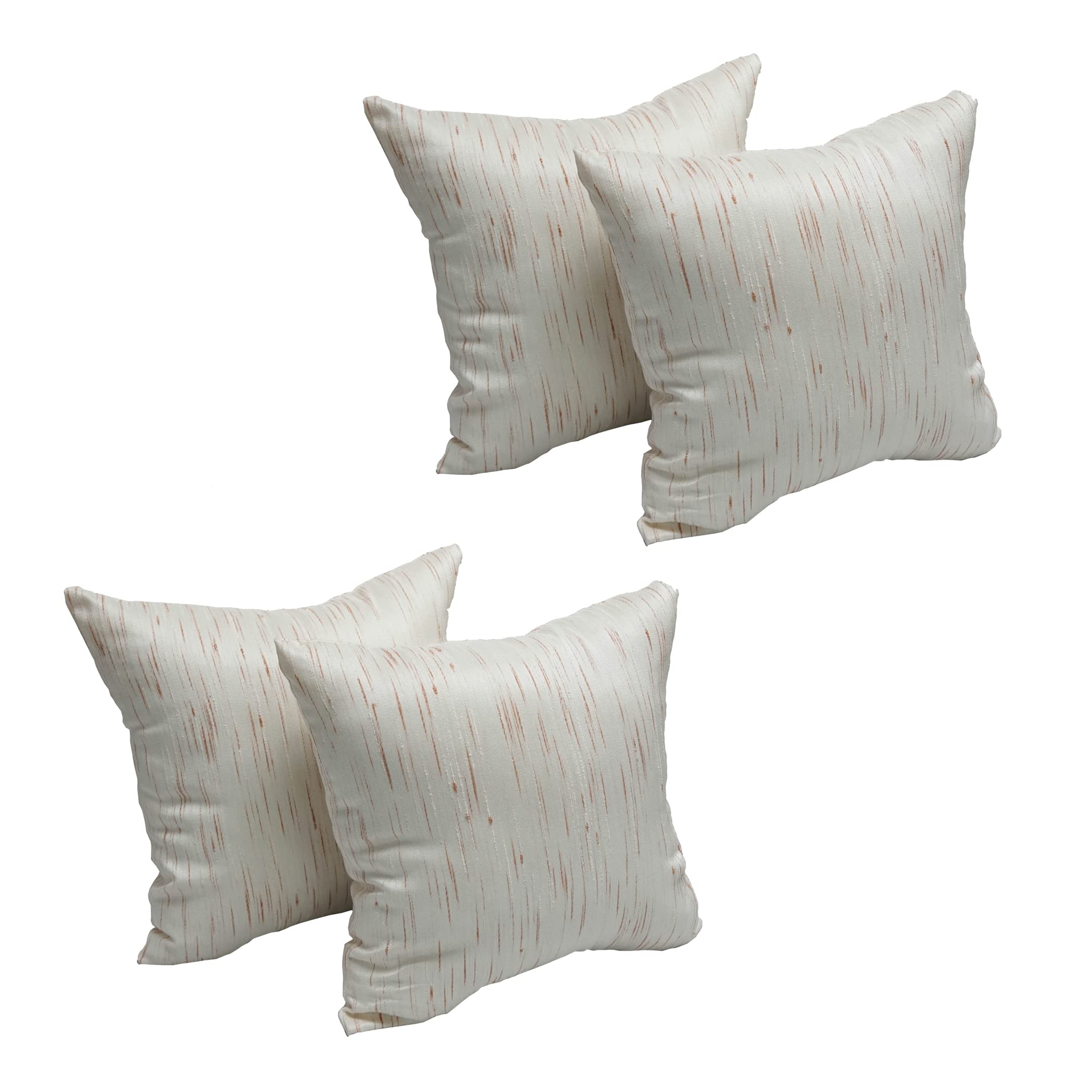 Blazing Needles Square Polyester Jacquard Throw Pillow, 17", Aspen Café 4 Count