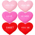 Novabright 6 Pcs Valentines Day Heart Pillows 12 , Love Heart Shaped Pillow Plush Throw Pillow, Cute Pink Pillows for Gifts Vale