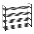 SONGMICS Shoe Rack, 4 Tier Shoe Organizer, Metal Shoe Storage Shelf for 20 Pairs of Shoes, Easy to Assemble, Entryway, Black ULS