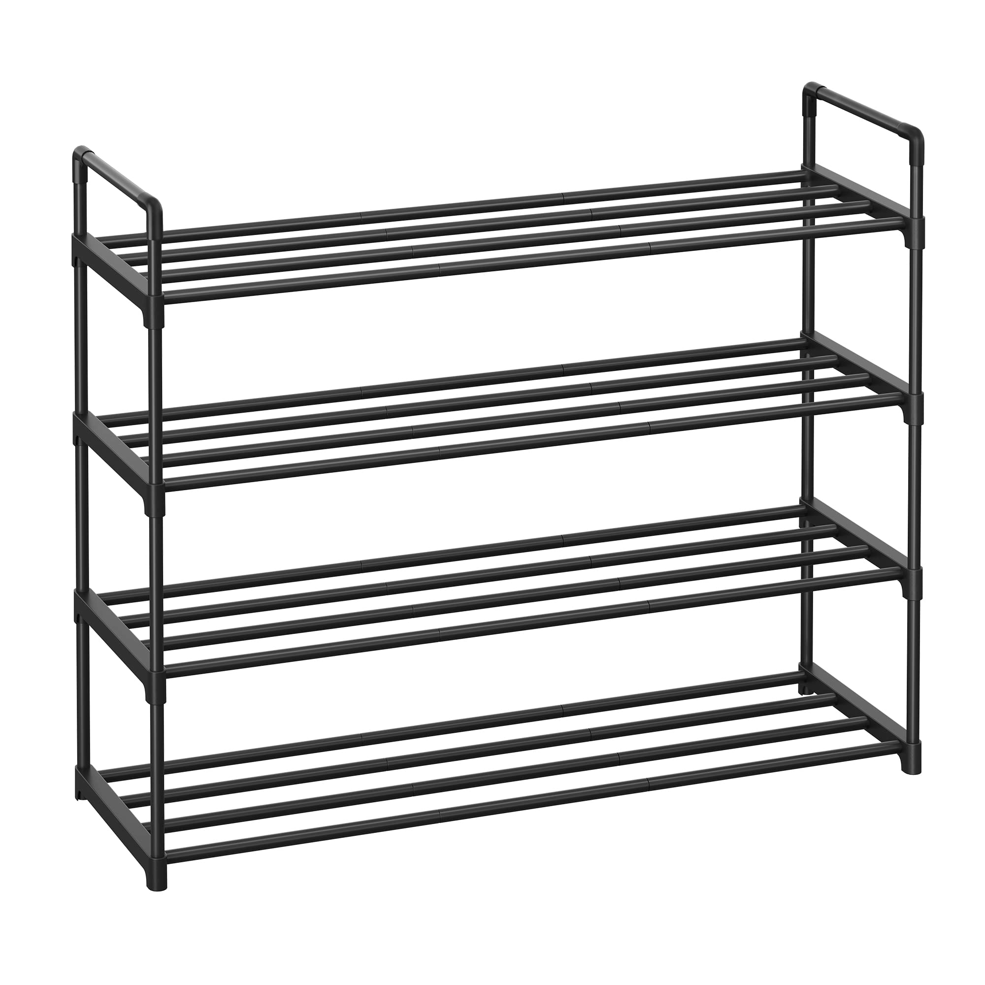 SONGMICS Shoe Rack, 4 Tier Shoe Organizer, Metal Shoe Storage Shelf for 20 Pairs of Shoes, Easy to Assemble, Entryway, Black ULS