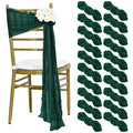 Teruntrue Aisle Decorations 20 Packs Emerald Green Cheesecloth Chair Sashes, Chair Bow Designed Decorative Chair Cover Chair Sas