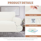 Easy-Going 100% Waterproof Oversized Loveseat Couch Cover, Dual Waterproof Sofa Cover, Stretch Jacquard Sofa Slipcover, Leakproof Furniture Protector For Kids, Pets, Dog And Cat, Cream