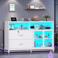 Sedeta 59 ' File Cabinet, 2 Drawers Filing Cabinets For Home Office Fit Legal/Letter/A4 File, File Cabinet With Lock & Power Ou