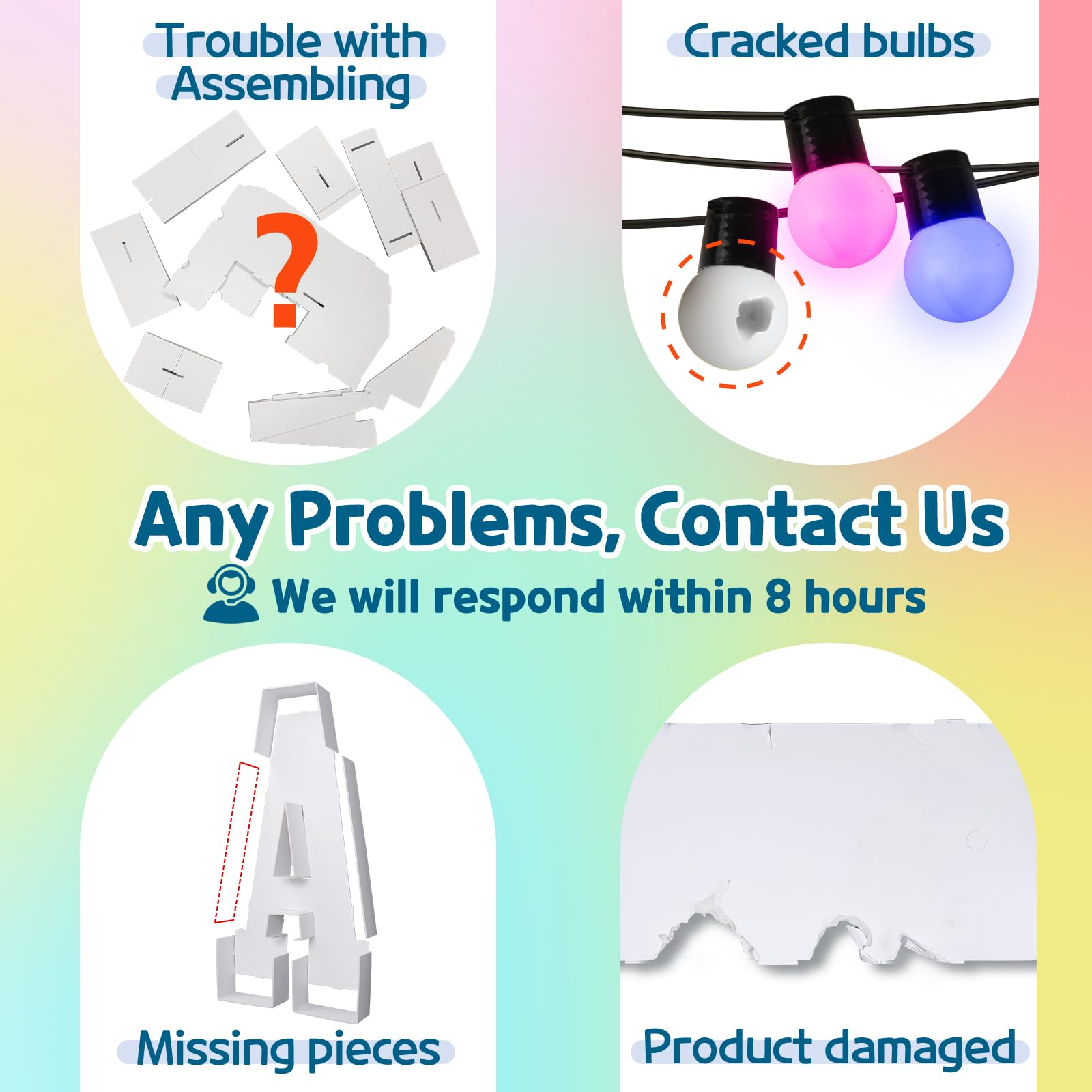 Imprsv 4Ft Colorful Marquee Light Up Letters J, 18 Colors Light Up Letters Alphabet Sign With Remote, One Letters First Birthday