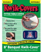 Collegiate Kwik-Covers Rectangle Plastic Table Covers, Bundle Of 2 (University Of Arizona, 8')