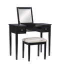 Linon Home Dcor Linon Black Butterfly Stool Vanity Set with Bench, 36w x 18d x 30h,