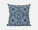 HomeRoots Muted Blue Aqua Blue Aqua Cloverleaf Boho Suede Throw Pillow