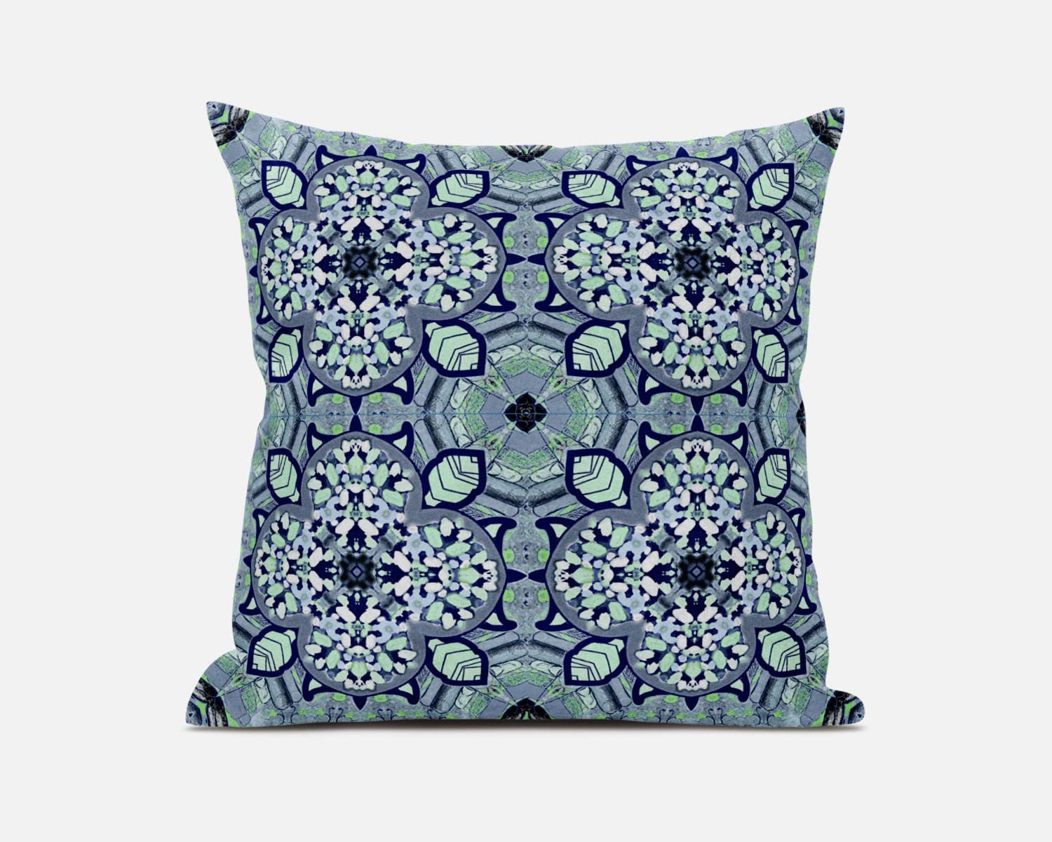 HomeRoots Muted Blue Aqua Blue Aqua Cloverleaf Boho Suede Throw Pillow