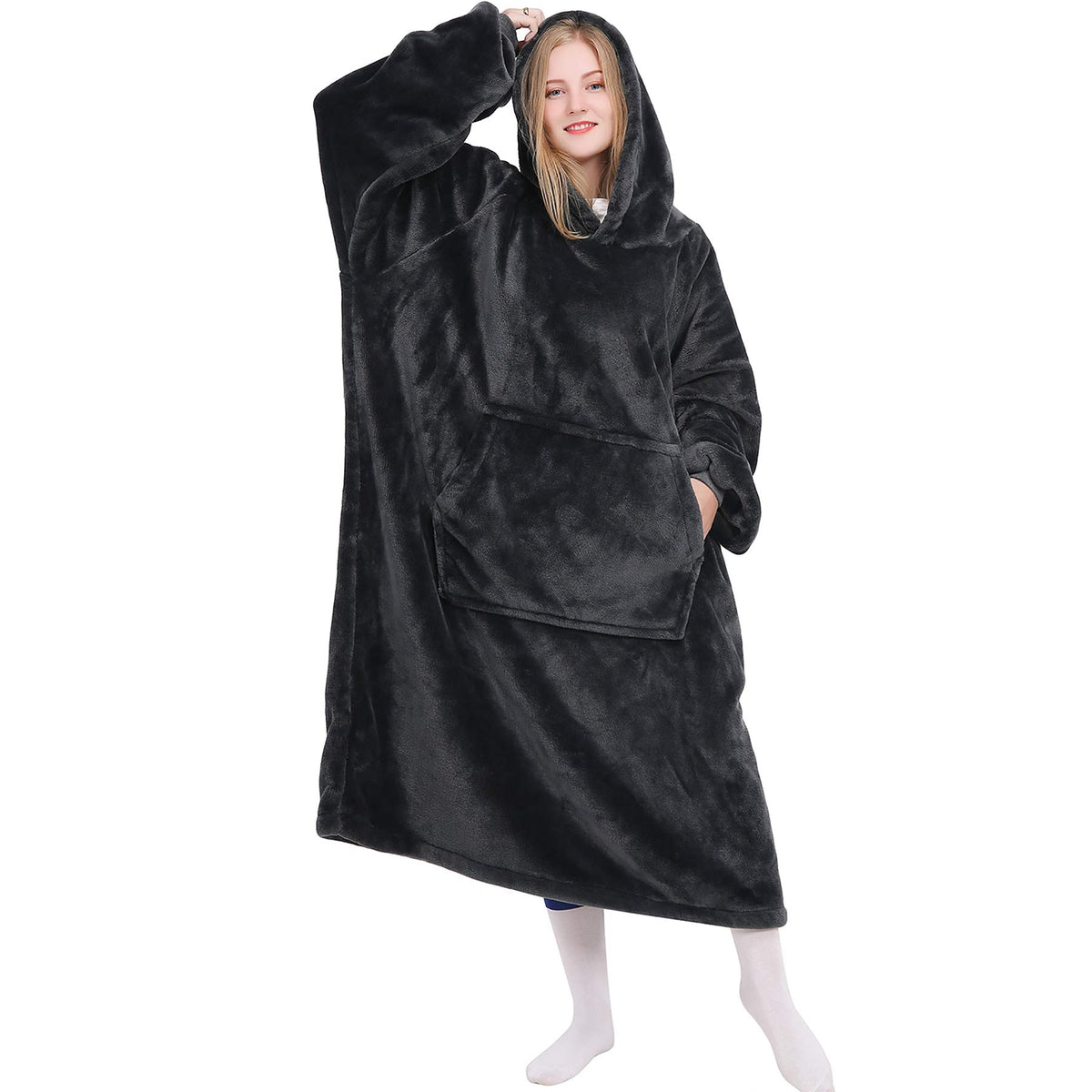 Kpblis Wearable Blanket Hoodie For Women And Men, Oversized Hooded Blankets Sweatshirt, Cozy And Warm Fleece Blanket With Sleeve
