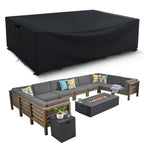 Patio Furniture Covers, 600D Heavy Duty Outdoor Furniture Cover Waterproof, Rectangle Outdoor Table And Chairs Cover, Outdoor Sectional Cover For Winter, Black,126' L X 126' W X 28' H