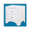 ClickDecor Edmond Wood Nightstand Station, Accent End Table for Living Room or Bedroom with USB Charging Port, 2 Drawer, White