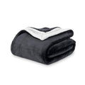 Berkshire Blanket-Sherpa Fleece Blanket, Warm And Soft Loftmink Reversible Blanket For Bed, Sofa And Travel, Black, 90 In X 108