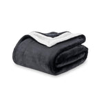 Berkshire Blanket-Sherpa Fleece Blanket, Warm And Soft Loftmink Reversible Blanket For Bed, Sofa And Travel, Black, 90 In X 108