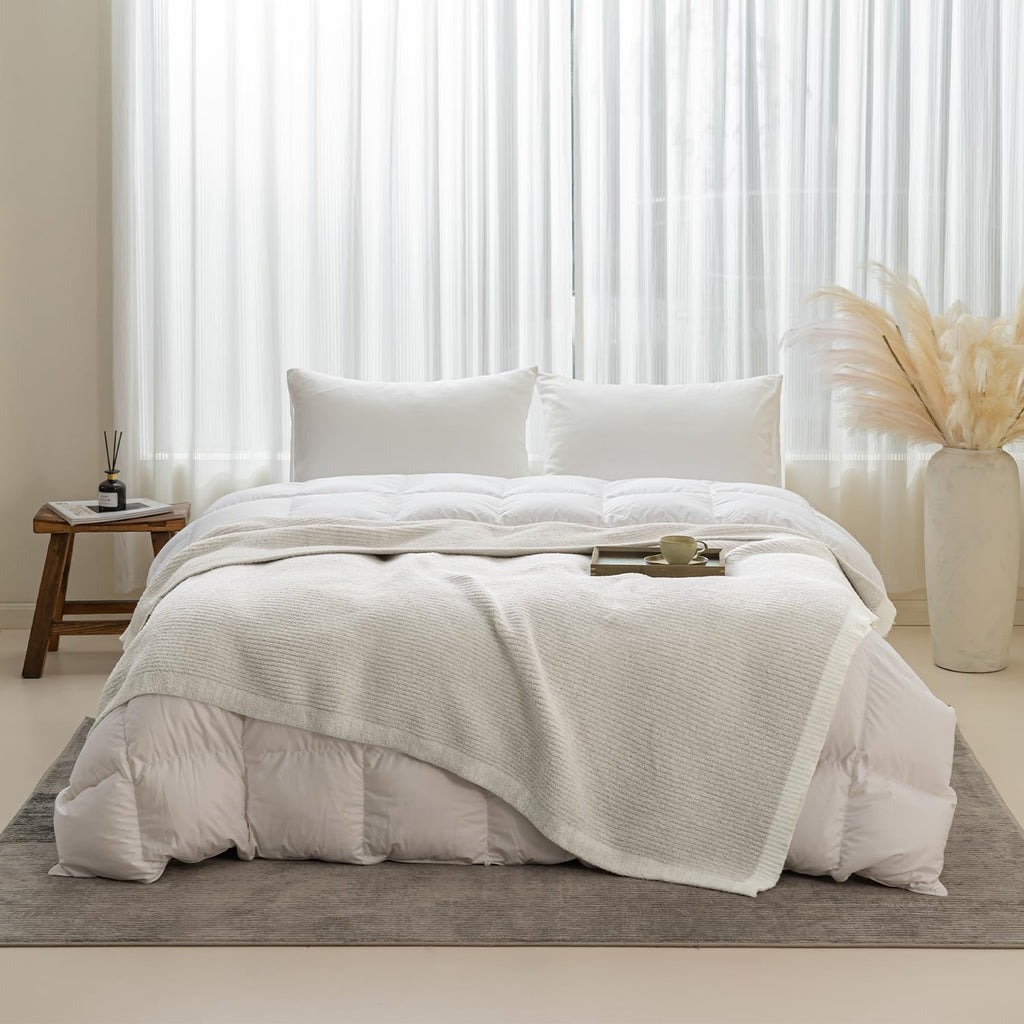 Mh Mylune Home Ultra Soft Ribbed Throw Blanket For Couch 60X80 Inches Luxurious Super Cozy Fluffy Microfiber Blanket Plush Warm