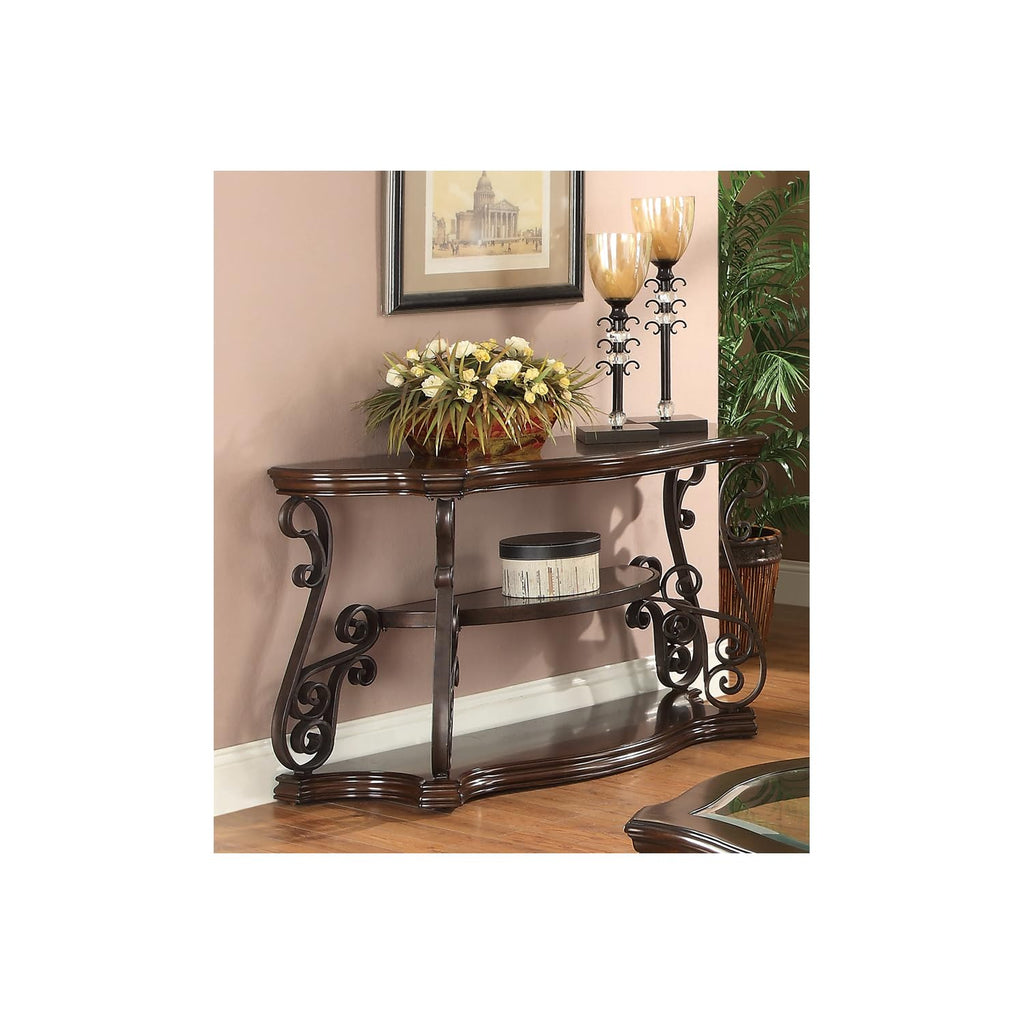 Coaster Furniture Sofa Table with Tempered Glass Top Deep Merlot 702449