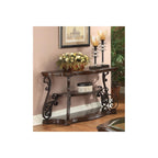 Coaster Furniture Sofa Table with Tempered Glass Top Deep Merlot 702449