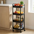 Dailora 4Tier Plastic Rolling Utility Storage Cart With Handle | MultiFunctional Storage Rack Trolley For Office, Living Room,
