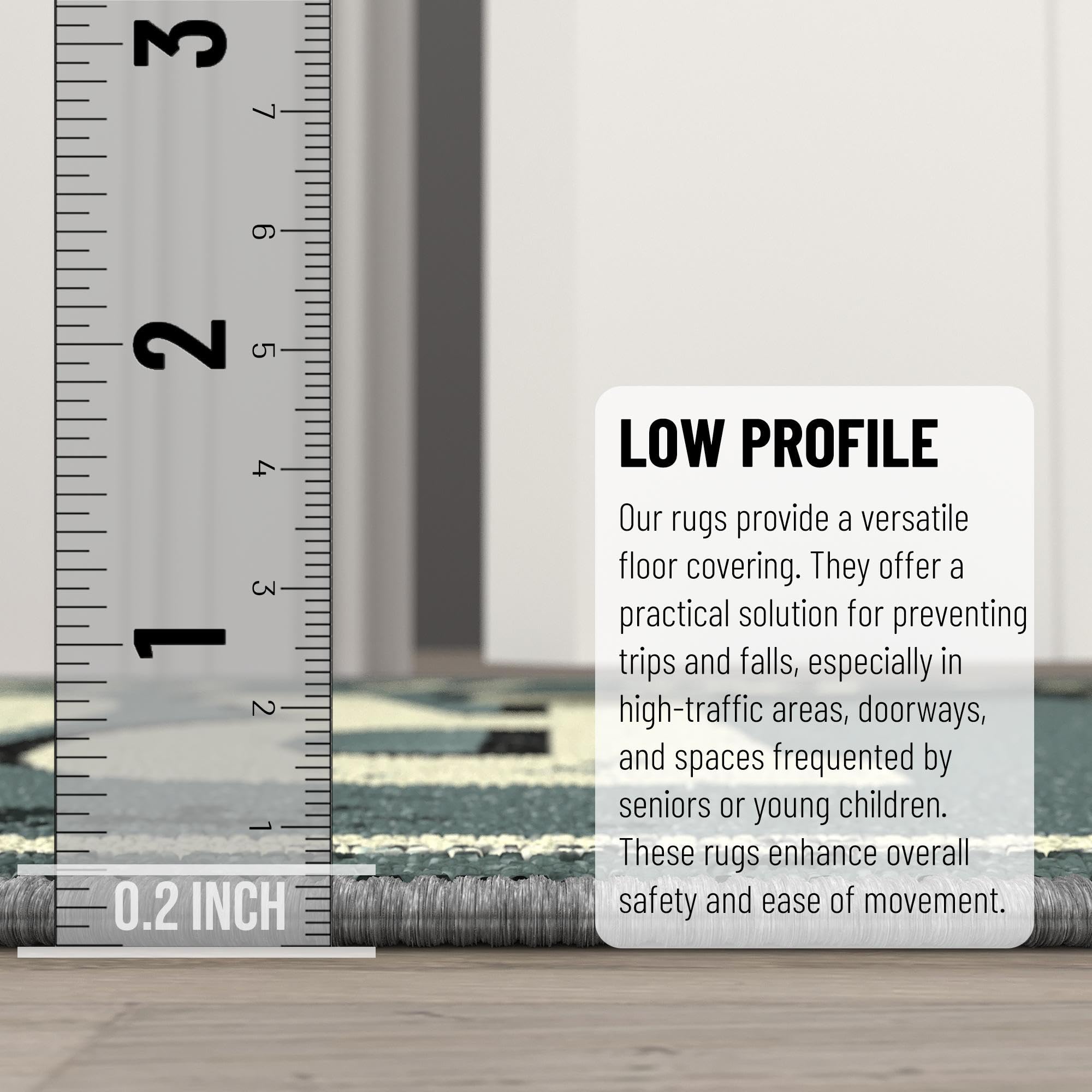 Machine Washable Text Design Rug Non-Slip Rubberback 2X5 Laundry Room Runner Rug For Bathroom, Washroom, 20'' X 59'', Baby Blue