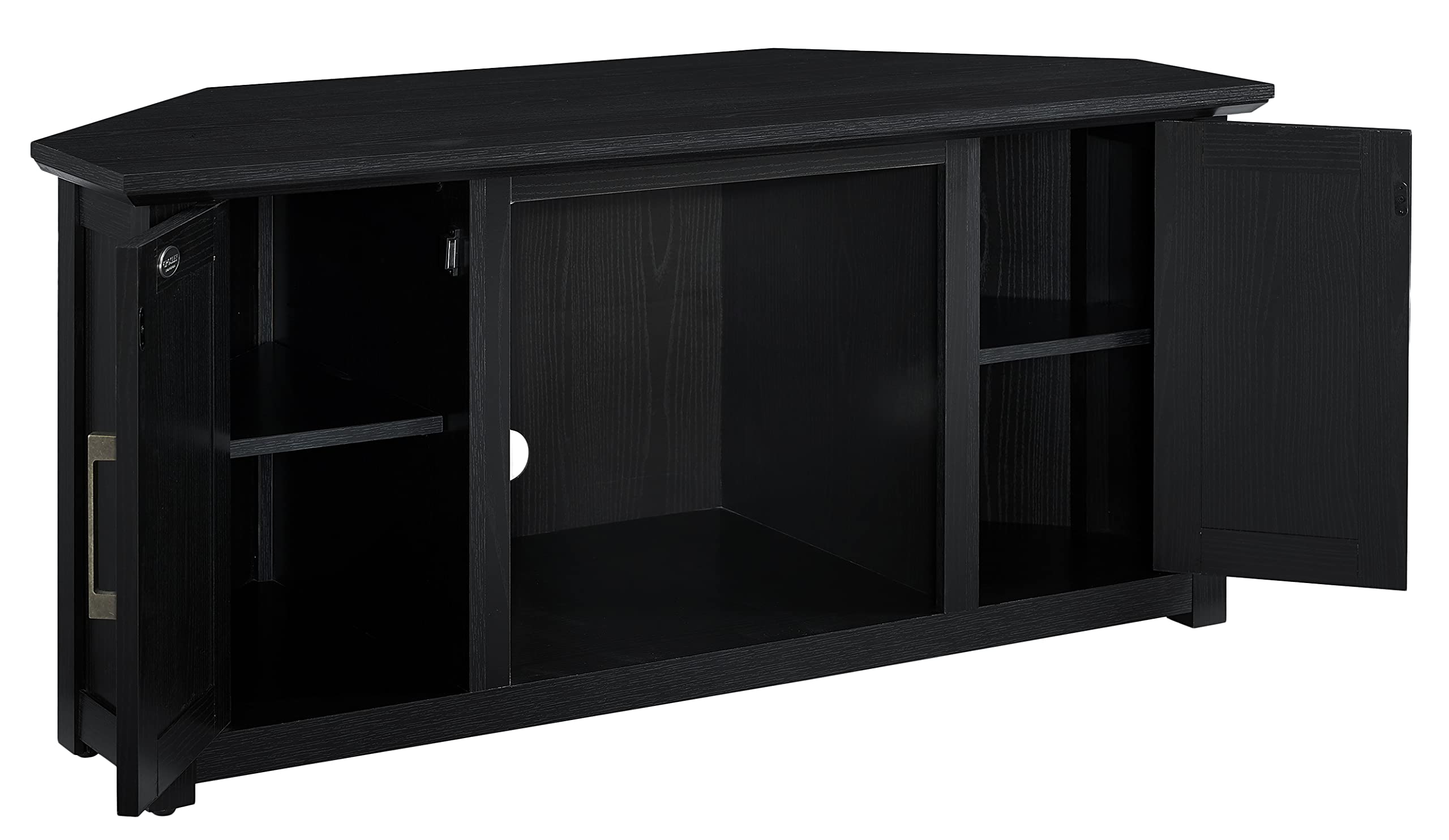 Crosley Furniture Camden TV Stand for 50+ inch TVs, Entertainment Center with Adjustable Storage Shelves, Black