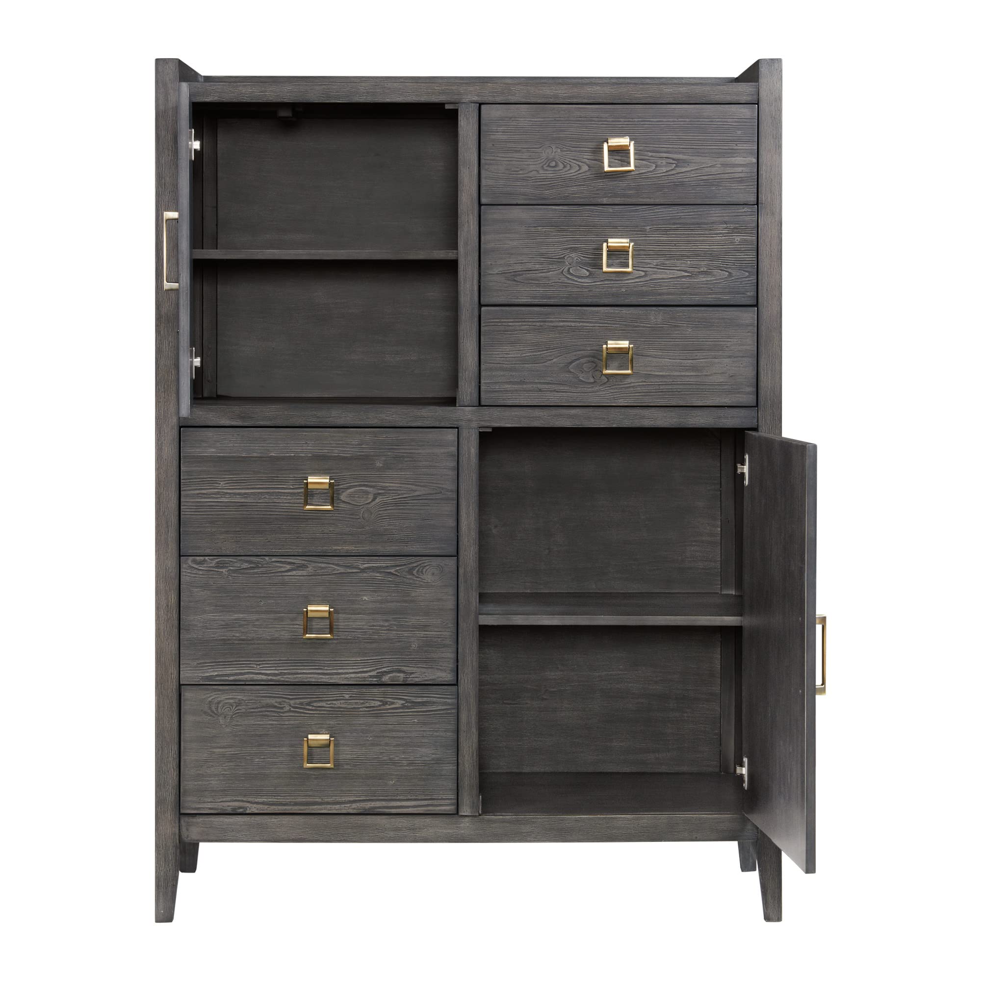 Intercon Portia 46&quot; Wide Bedroom Gentleman's Chest with 6 Drawers, Brushed Brindle Furniture