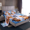 Kids Cute Cat Bedding Fitted Sheet Cartoon Pet Cats Bedding Sheets For Children Boys Girls Cute Kitten Bed Sheet Set Cat Lover'S