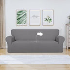Purefit 100% Dual Waterproof Couch Cover Slipcovers For Couches And Sofas - Stretch Non Slip Fleece Sofa Covers Washable, Leakproof Furniture Protector For Kids, Pets, Dog (Sofa, Light Gray)