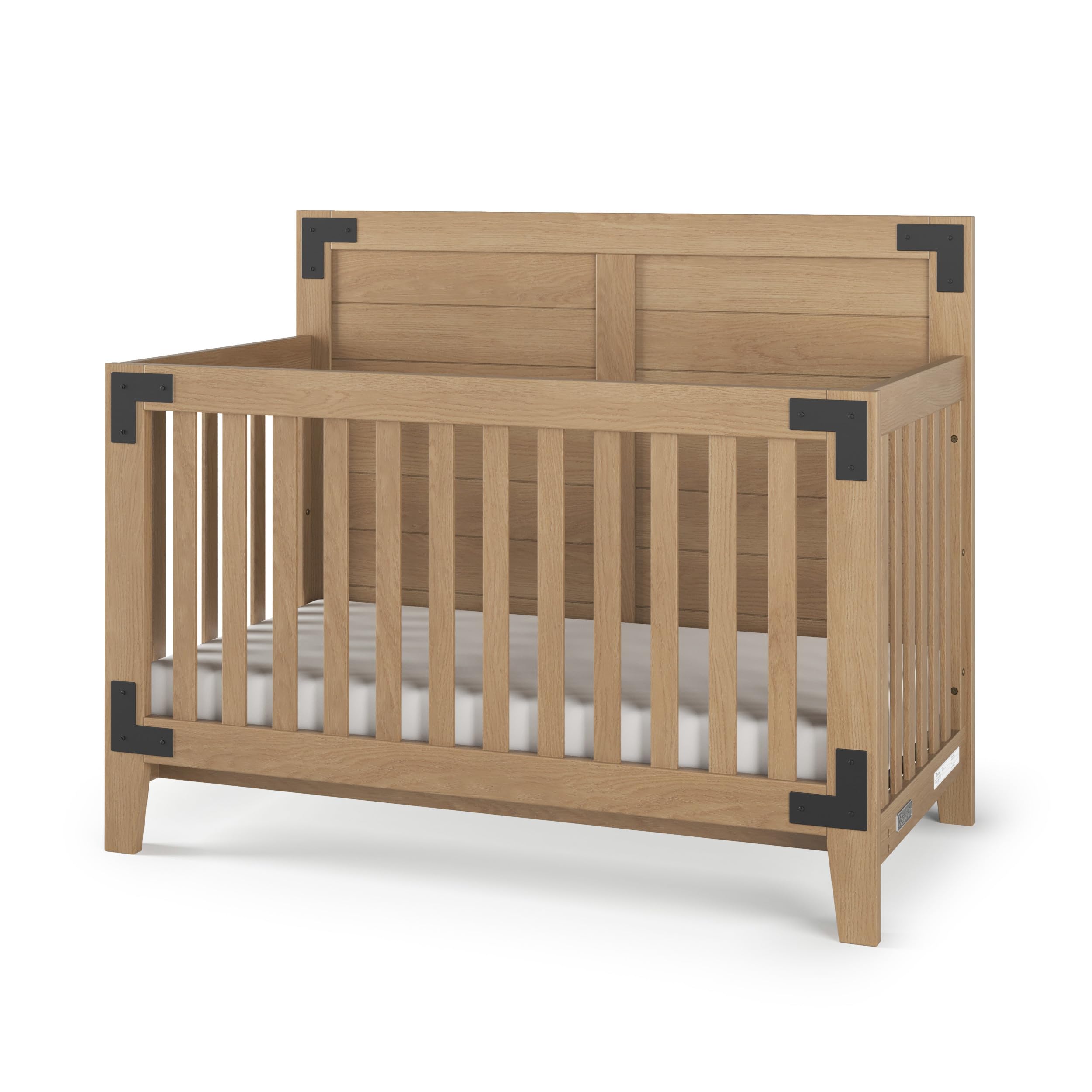 Child Craft Lucas 4-In-1 Convertible Crib, Baby Crib Converts To Day Bed, Toddler Bed And Full Size Bed, 3 Adjustable Mattress Positions, Non-Toxic, Baby Safe Finish (Nutmeg)