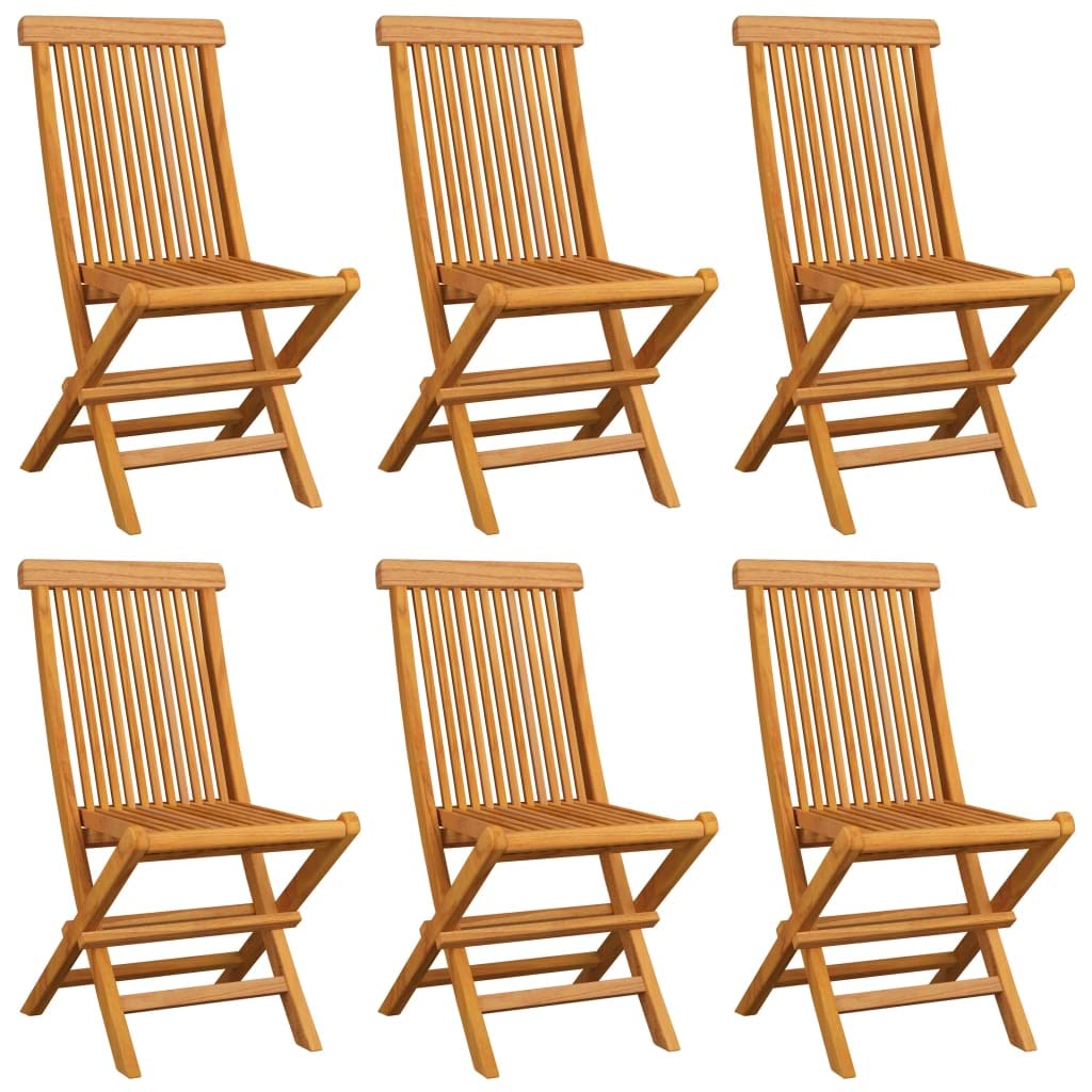 vidaXL Solid Teak Wood Outdoor Patio Chairs - Thumbnail 2