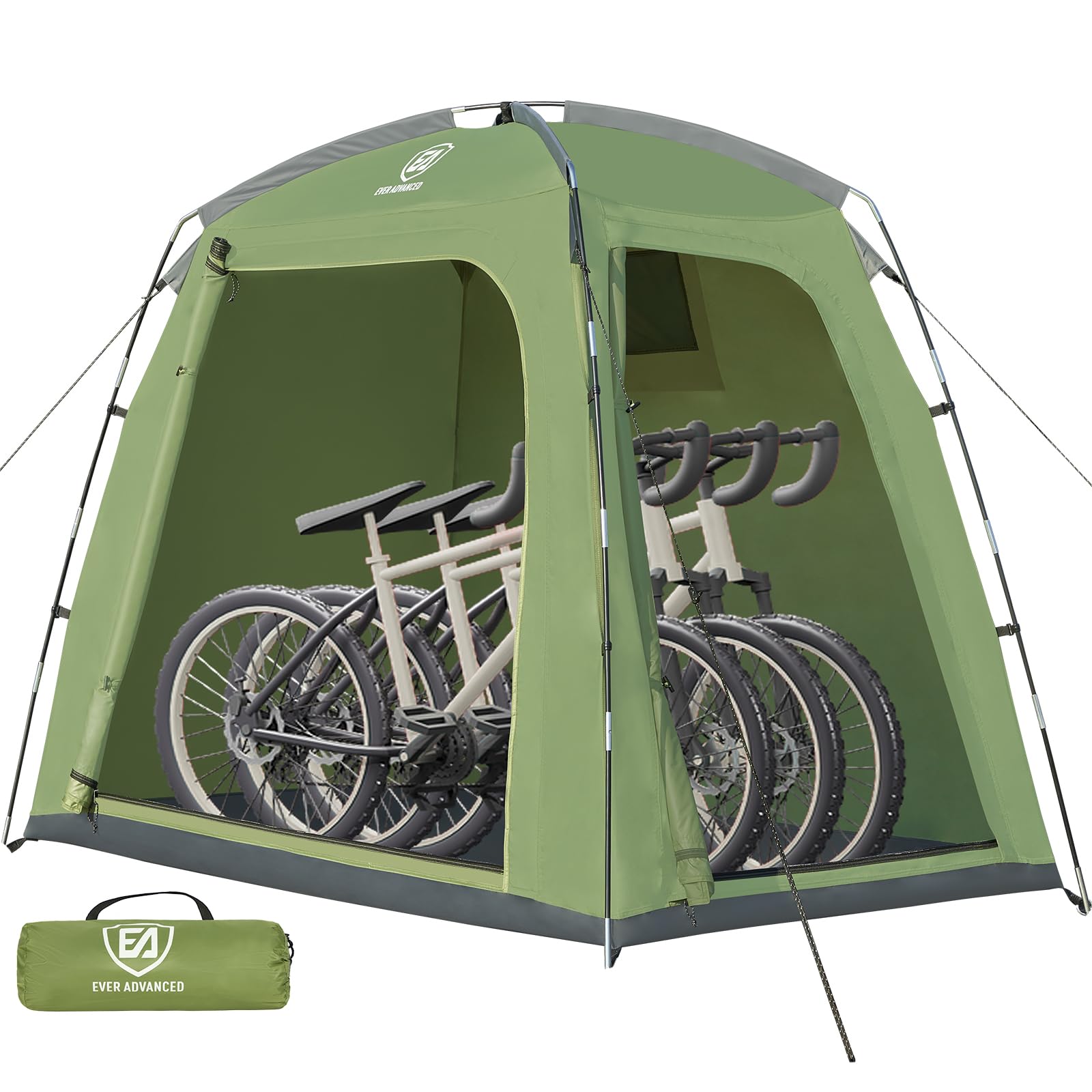 Ever Advanced Bike Storage Tent, Portable Bike Shed For 3 Bikes, Storage Sheds With Pu4000 Mm Water-Resistant For Bicycles, Moto