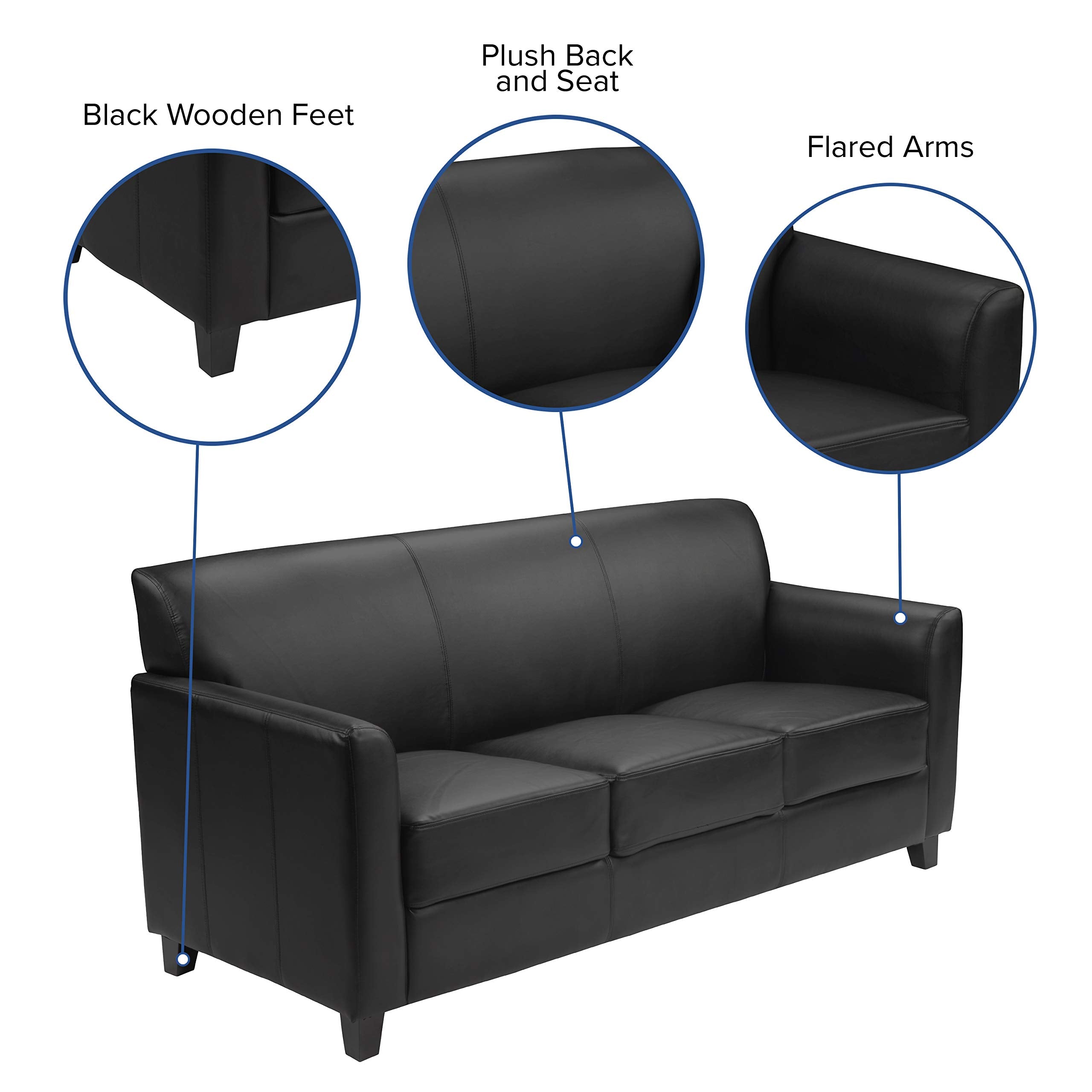 Flash Furniture HERCULES Diplomat Series Black LeatherSoft Sofa