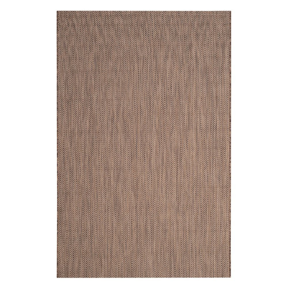 SAFAVIEH Courtyard Collection Accent Rug - 4' x 5'7'', Brown & Beige, Non-Shedding & Easy Care, Indoor/Outdoor & Washable-Ideal 