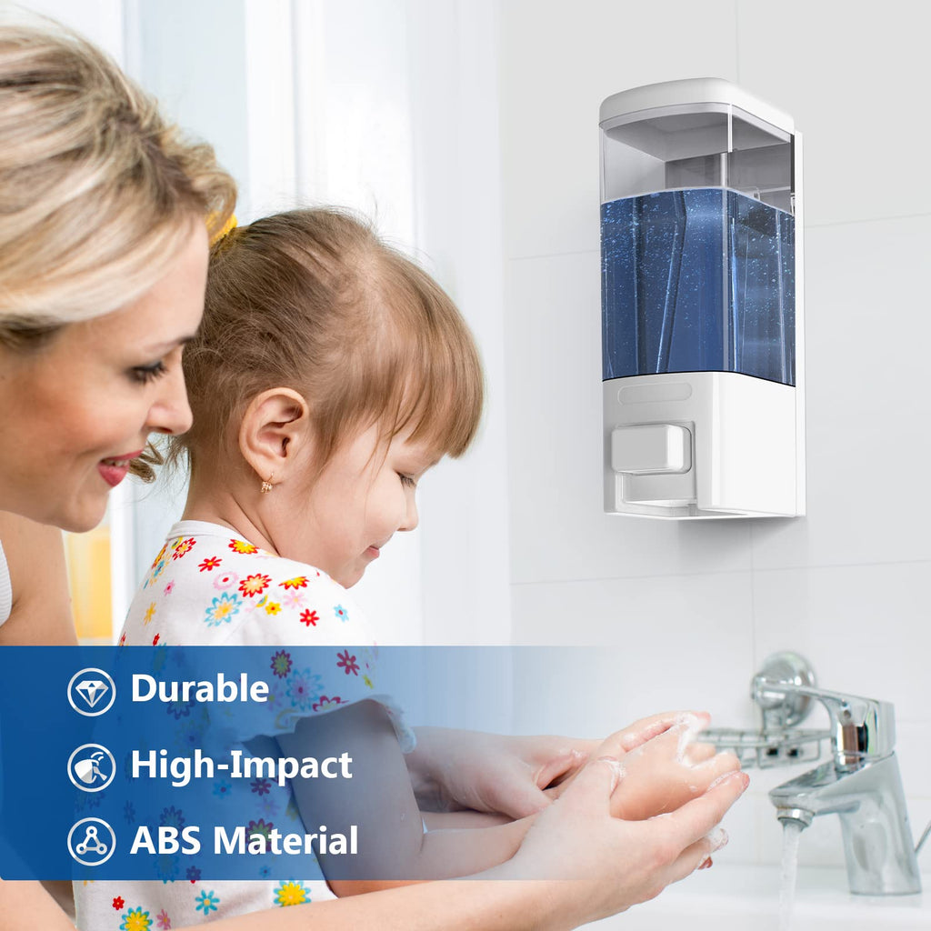 Svavo Wall Mount Soap Dispenser, Manual Liquid/Lotion Pump Sterilizer Hand Dispenser Shower Shampoo Lotion Gel Container For Bat