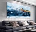 arteWOODS Mountain Canvas Wall Art Indigo Abstract Mountain Canvas Painting Prints Blue Clouds Orange Mountain Peaks Canvas Pict