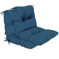 Bossima Outdoor Indoor High Back Chair Tufted Cushions Thick Comfort Replacement Patio Seating Cushions Set Of 2 Teal Blue