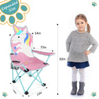 Kaboer Kids Outdoor Folding Lawn And Camping Chair With Cup Holder And Carrying Bag, Children'S Camping Chairs For Outdoor Beach Travel (Unicorn)