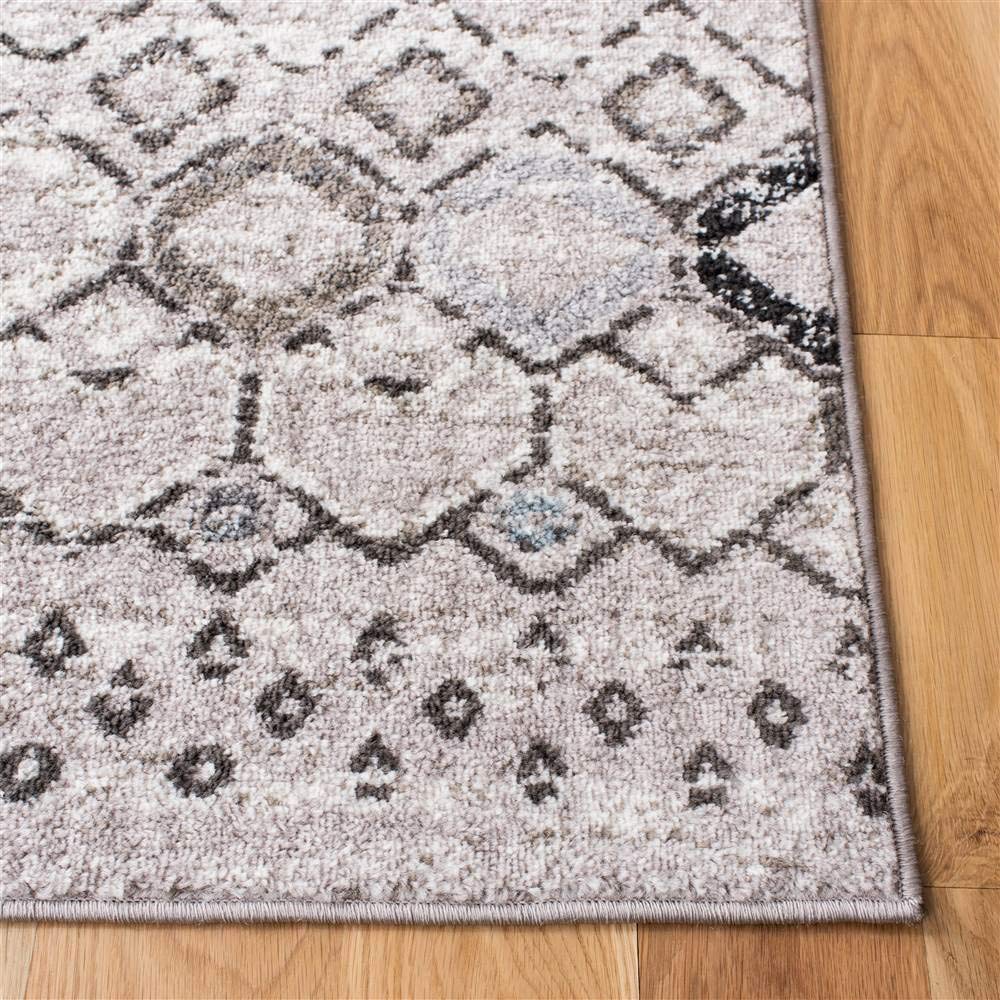 Safavieh Amsterdam Collection Area Rug - 5'1'' X 7'6'', Light Grey & Brown, Moroccan Boho Design, Non-Shedding & Easy Care, Idea