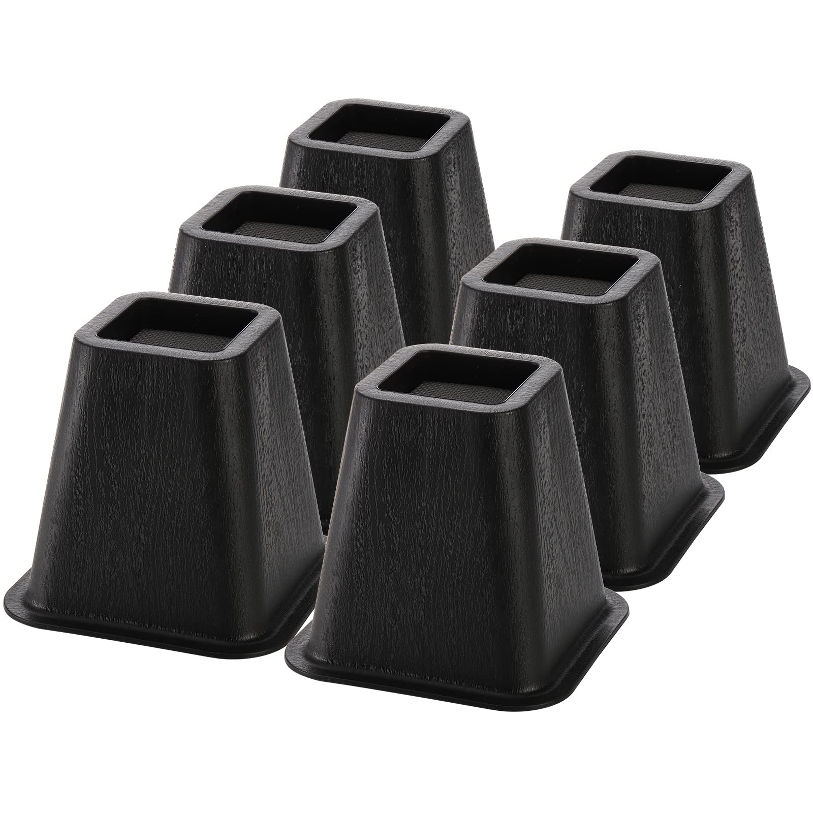 Mezchi 6 Pack Bed Furniture Risers, 6 Inch Heavy Duty Couch Lift Risers For Sofa, Chair, Cabinet, Desk, Durable Abs Plastic, Pre